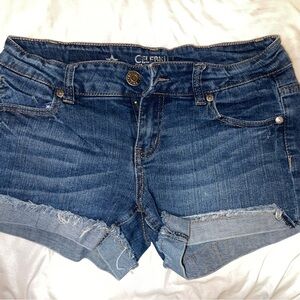 Celebrity Pink Dark Blue Jean Shorts